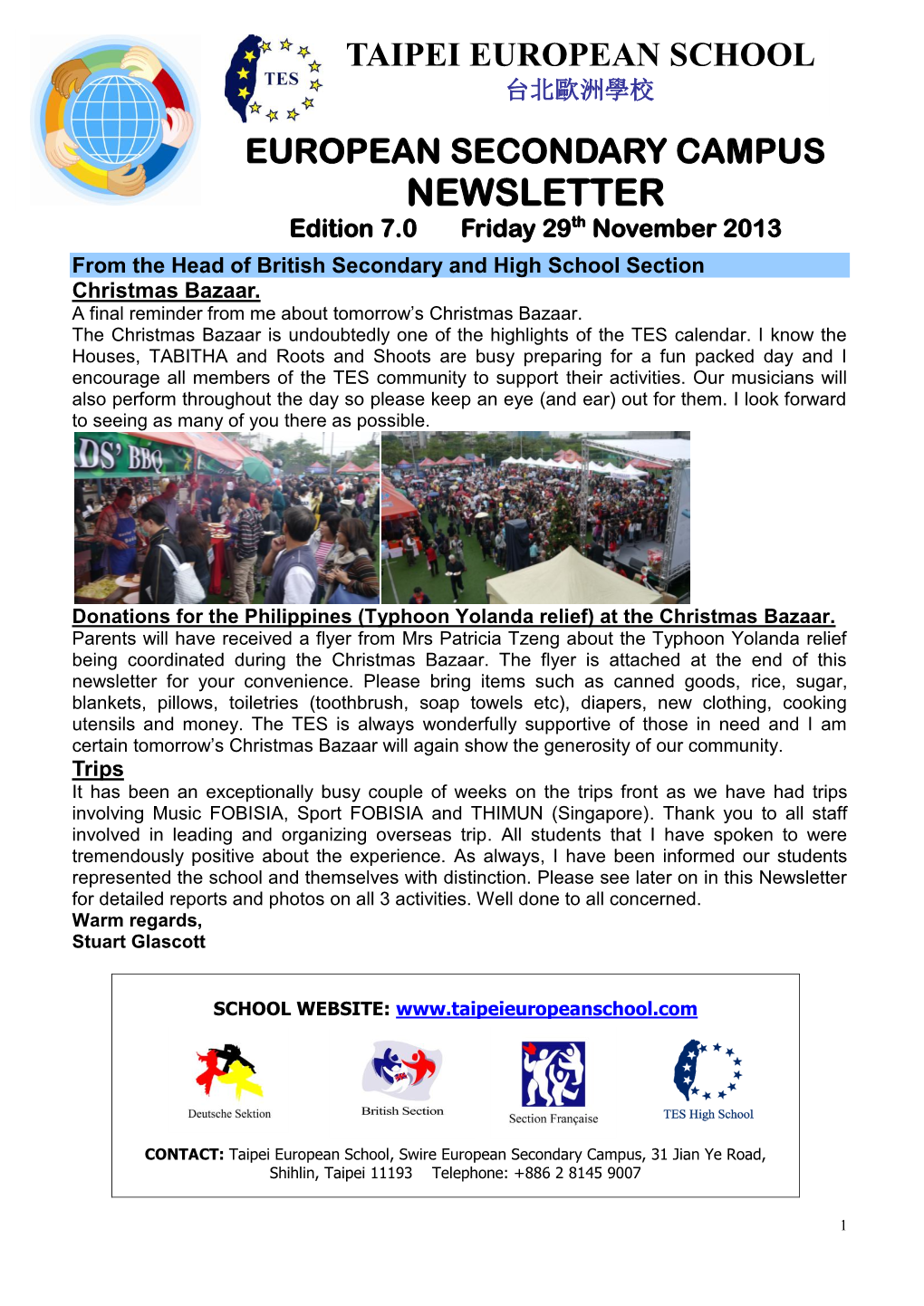 NEWSLETTER Edition 7.0 Friday 29Th November 2013