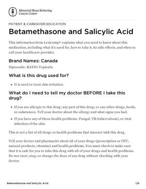 Betamethasone and Salicylic Acid