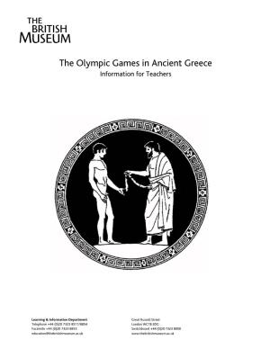 The Olympic Games in Ancient Greece Information for Teachers