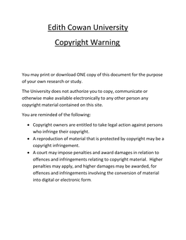Edith Cowan University Copyright Warning