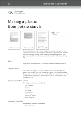 Making a Plastic from Potato Starch