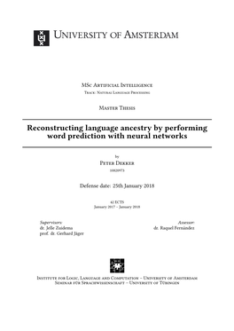 Reconstructing Language Ancestry by Performing Word Prediction with Neural Networks