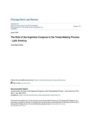 The Role of the Argentine Congress in the Treaty-Making Process - Latin America