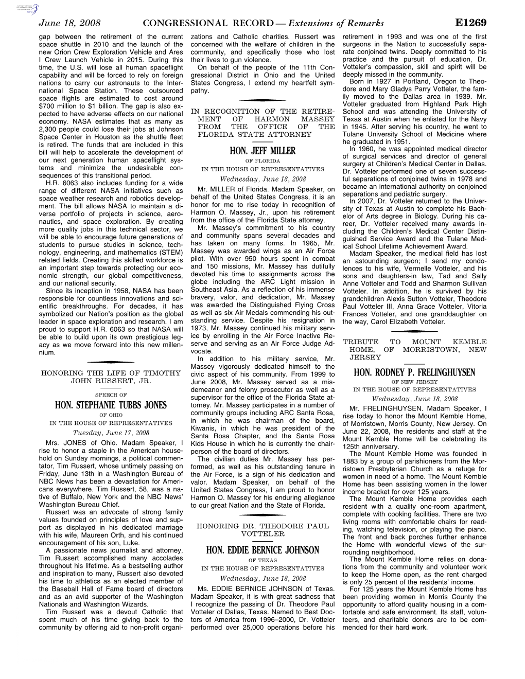 CONGRESSIONAL RECORD— Extensions of Remarks E1269 HON