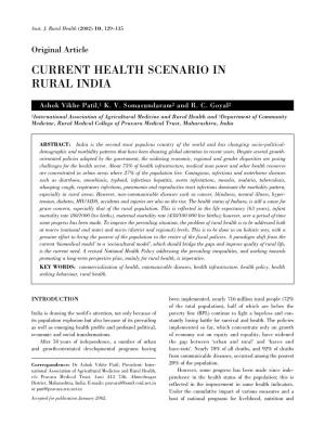 Current Health Scenario in Rural India