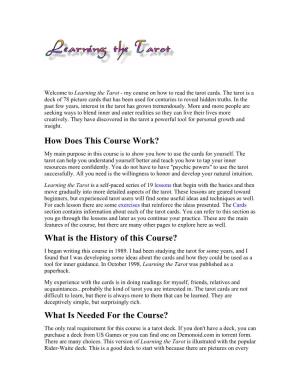 Learning the Tarot (19 Lesson C