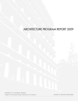 Architecture Program Report 2009