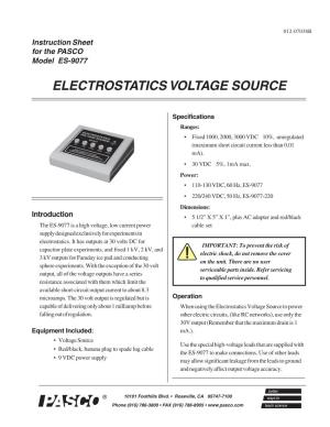 Electrostatics Voltage Source