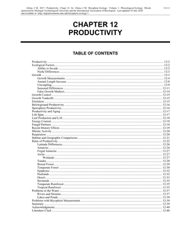 Chapter 12 Productivity