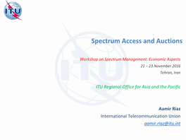 Spectrum Access and Auctions