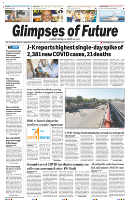 J-K Reports Highest Single-Day Spike of 2,381 New COVID Cases, 21 Deaths