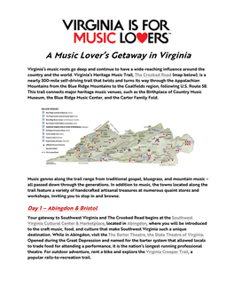 A Music Lover's Getaway in Virginia