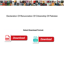 Declaration of Renunciation of Citizenship of Pakistan