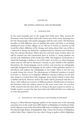The Atong Language and Its Speakers 1.1 Introduction in the Most