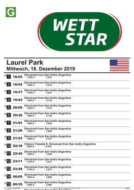 Laurel Park Mittwoch, 18