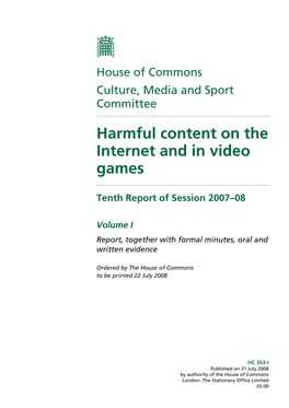 Harmful Content on the Internet and in Video Games