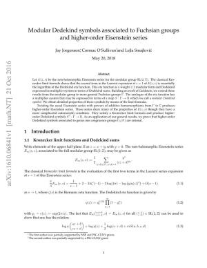 Modular Dedekind Symbols Associated to Fuchsian Groups and Higher-Order Eisenstein Series