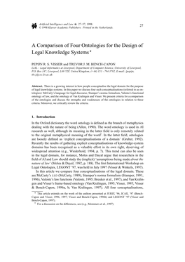 A Comparison of Four Ontologies for the Design of Legal Knowledge Systems ?