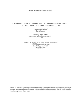 Comparing Average and Marginal Tax Rates Under the Fairtax and the Current System of Federal Taxation