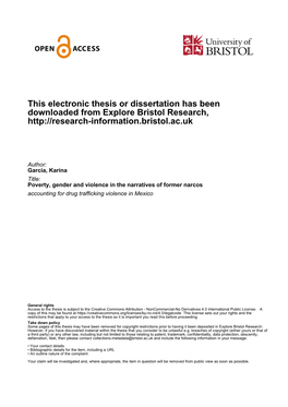 This Electronic Thesis Or Dissertation Has Been Downloaded from Explore Bristol Research