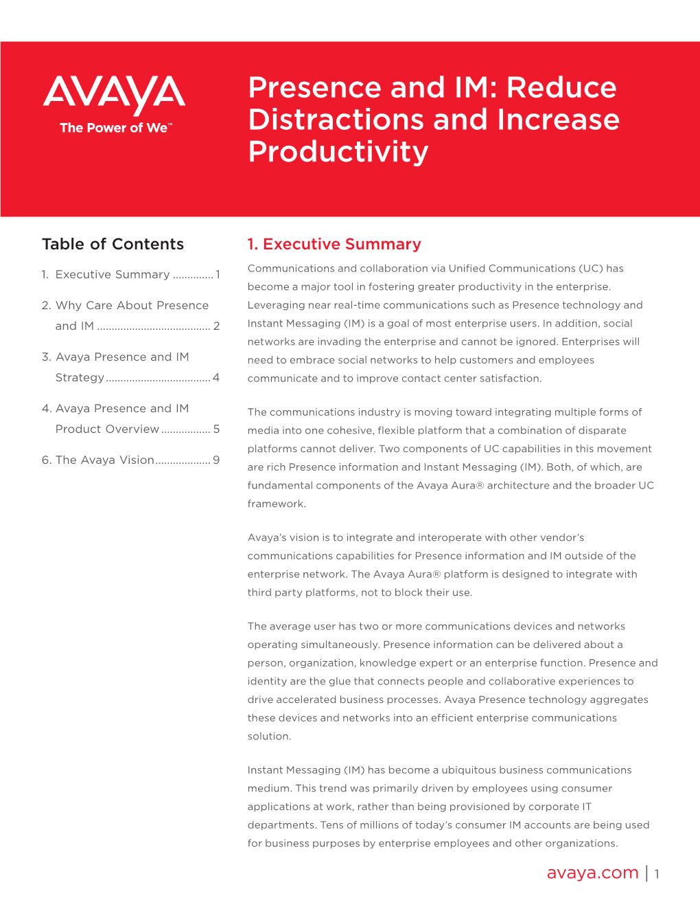 Presence and IM: Reduce Distractions and Increase Productivity