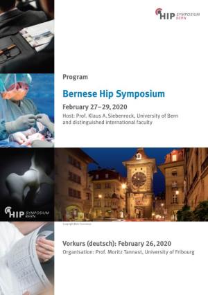 Bernese Hip Symposium February 27–29, 2020 Host: Prof