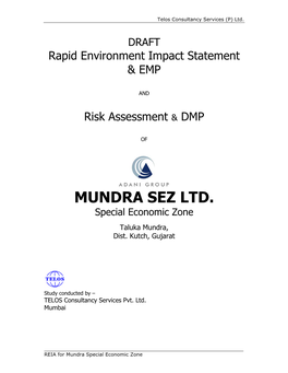MUNDRA SEZ LTD. Special Economic Zone