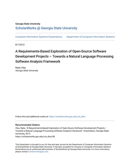 A Requirements-Based Exploration of Open-Source Software Development Projects – Towards a Natural Language Processing Software Analysis Framework