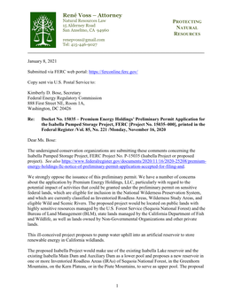 Sequoia Forestkeeper and Sierra Club, Western Watershed, and Basin & Range Watch Submitted These Comments Concerning