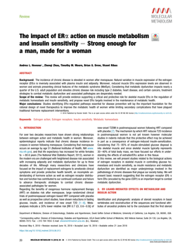 Action on Muscle Metabolism and Insulin Sensitivity E Strong Enough for a Man, Made for a Woman