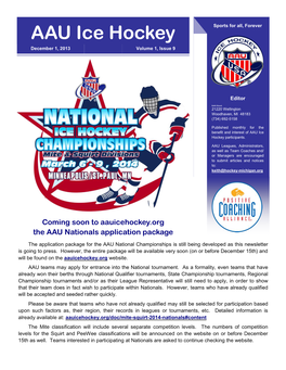 AAU Ice Hockey Newsletter