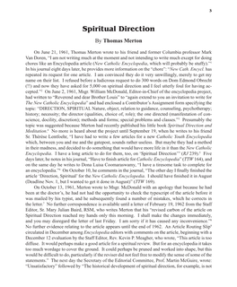 Spiritual Direction by Thomas Merton