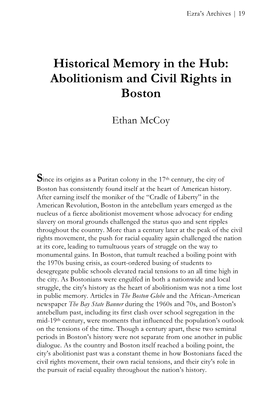 Abolitionism and Civil Rights in Boston