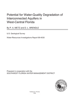 Potential for Water-Quality Degradation of Interconnected Aquifers in West-Central Florida