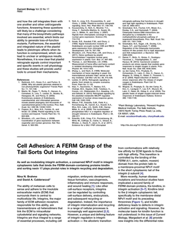 Cell Adhesion: a FERM Grasp of the Tail Sorts out Integrins