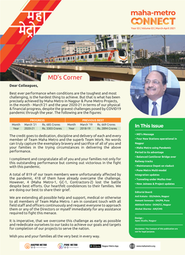 Maha Metro Connect Year 03 Volume 03 March-April 2021
