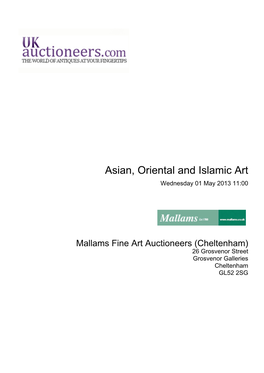 Asian, Oriental and Islamic Art Wednesday 01 May 2013 11:00