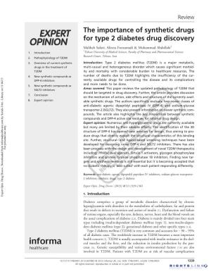 The Importance of Synthetic Drugs for Type 2 Diabetes Drug Discovery