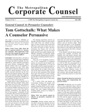 Corporate Counsel the Metropolitan