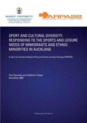 Sport and Cultural Diversity: Responding to the Sports and Leisure Needs of Immigrants and Ethnic Minorities in Auckland