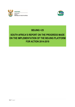 Beijing +25 South Africa's Report on the Progress Made on The