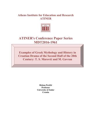 ATINER's Conference Paper Series MDT2016-1961