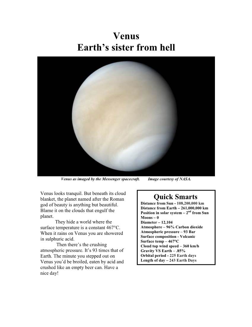 Venus – Earth's Sister from Hell