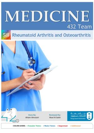 Lecture 58-Rheumatoid Arthritis and Osteoarthritis.Pdf