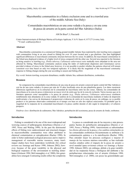 Macrobenthic Communities in a Fishery Exclusion Zone and in a Trawled Area of the Middle Adriatic Sea (Italy)