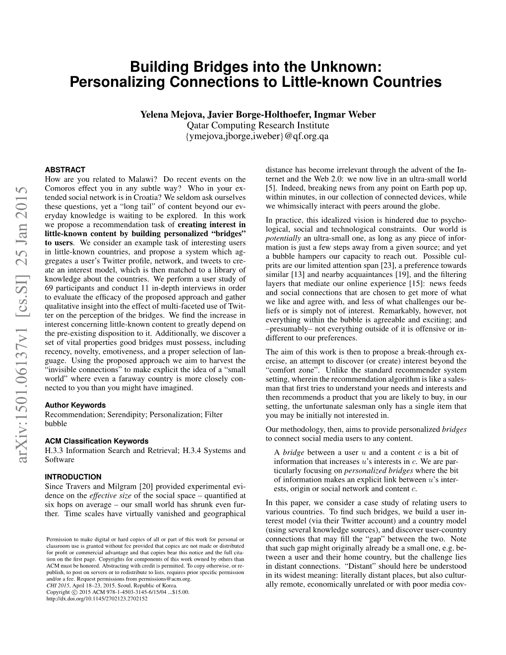 Personalizing Connections to Little-Known Countries