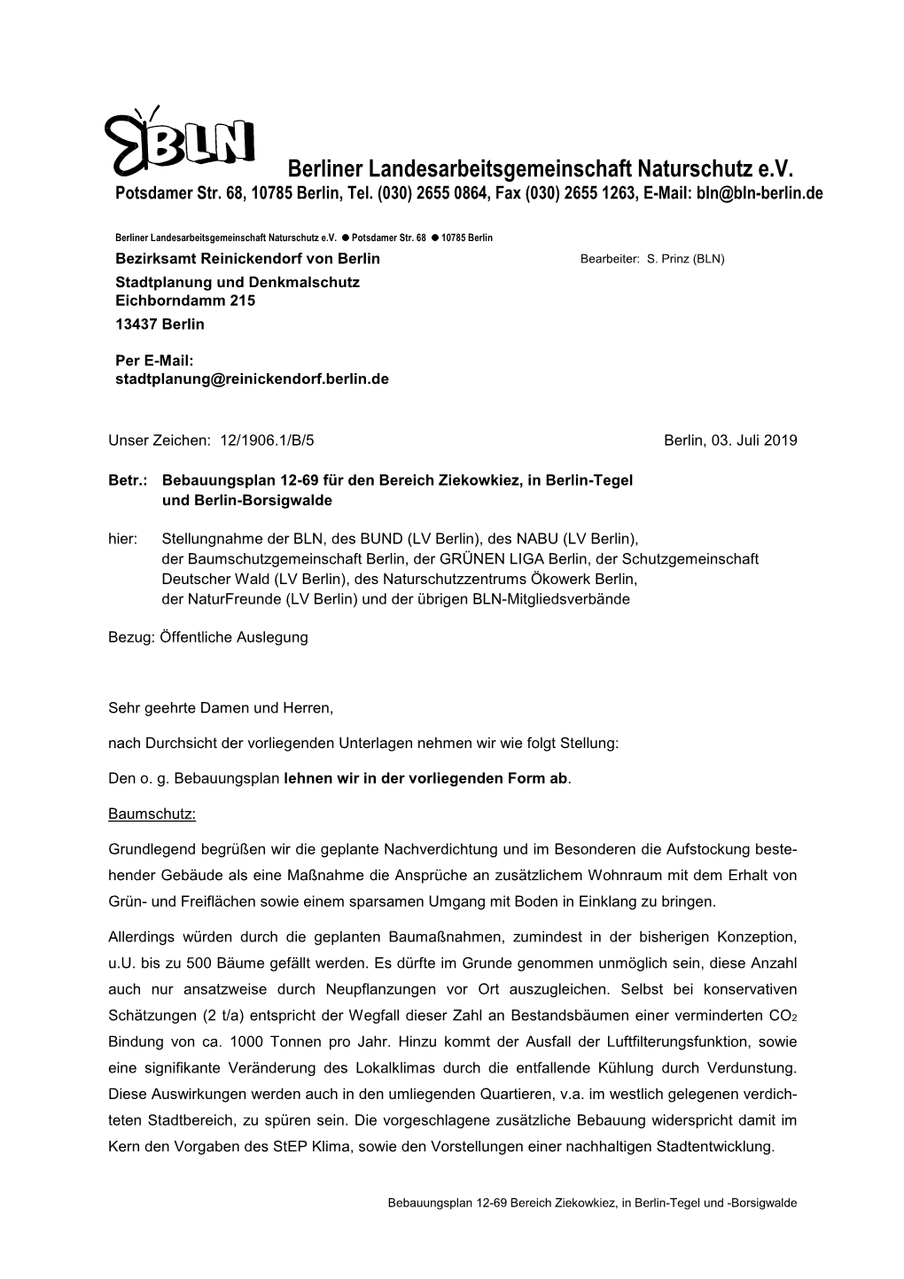 Bebauungsplan 12-69 Bereich Ziekowkiez, in Berlin-Tegel Und