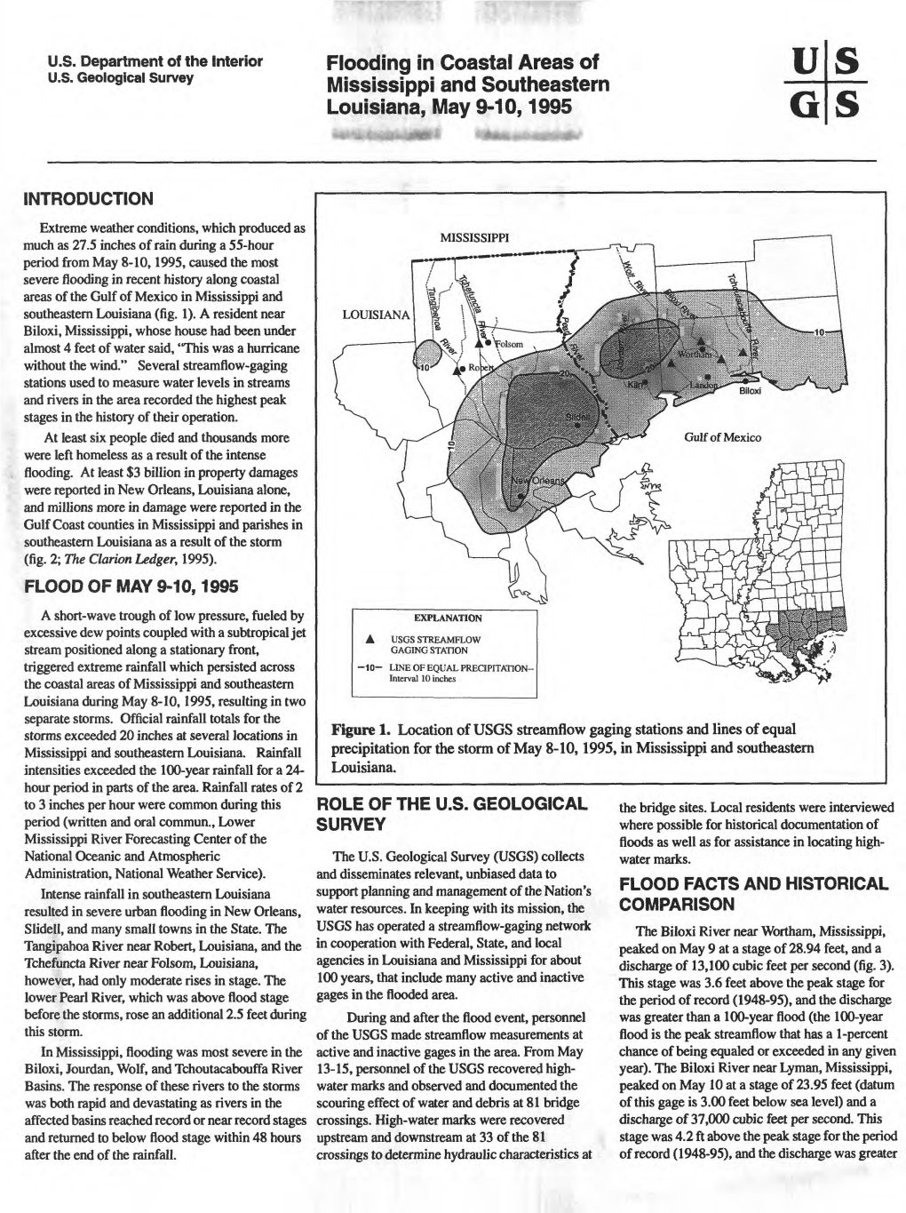 Flooding in Coastal Areas of Mississippi and Southeastern Louisiana, May 9-10,1995