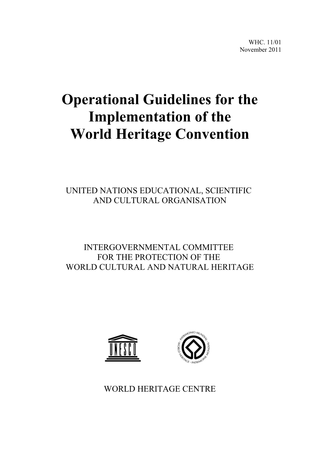 Operational Guidelines for the Implementation of the World Heritage Convention