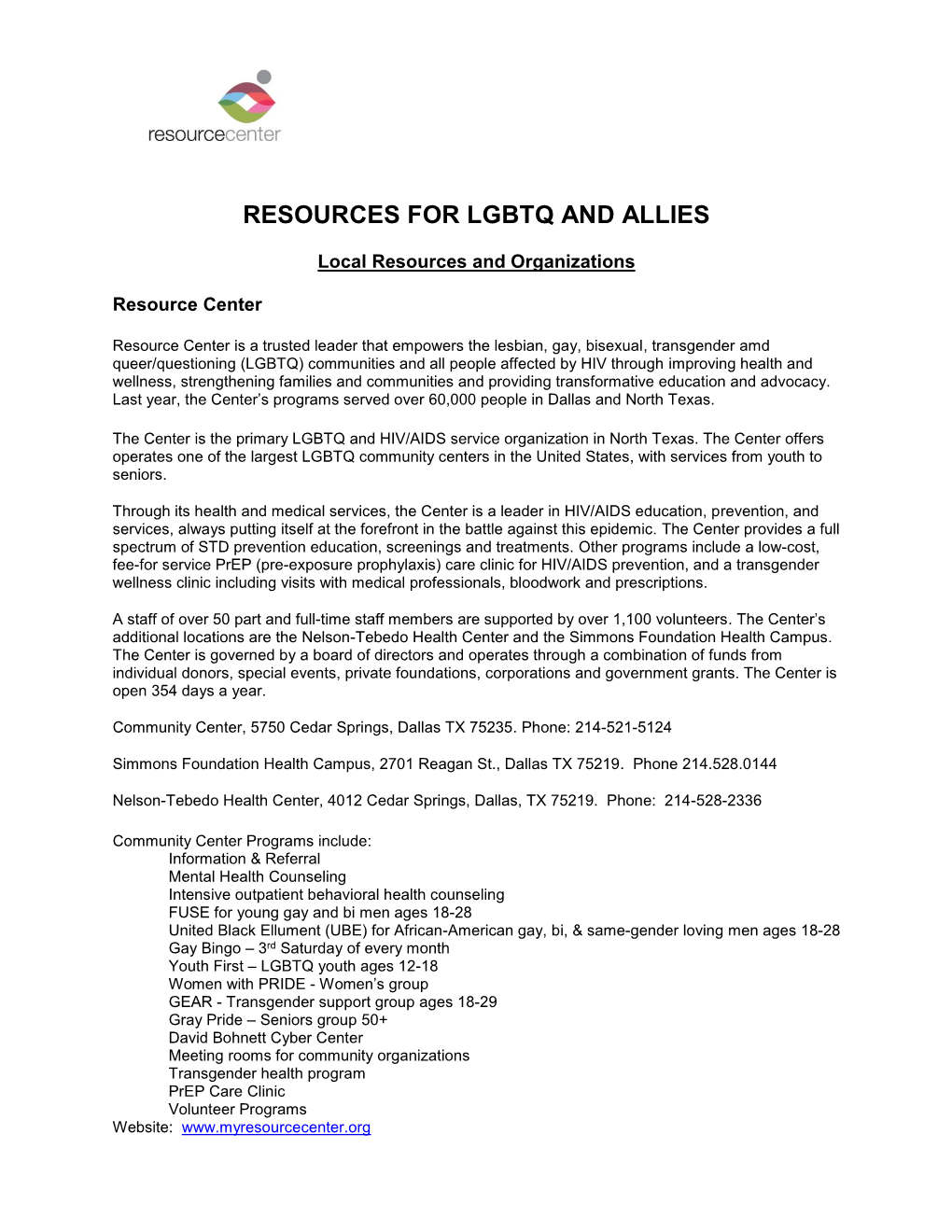 Resources for Lgbtq and Allies